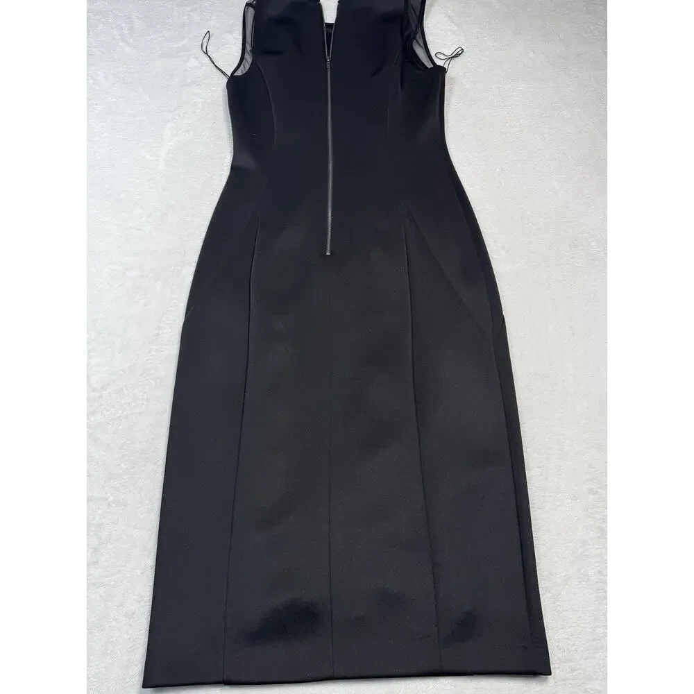 Maggy London Black Sequined Sheath Dress Size 10 NWT Holiday Cocktail MSRP 148